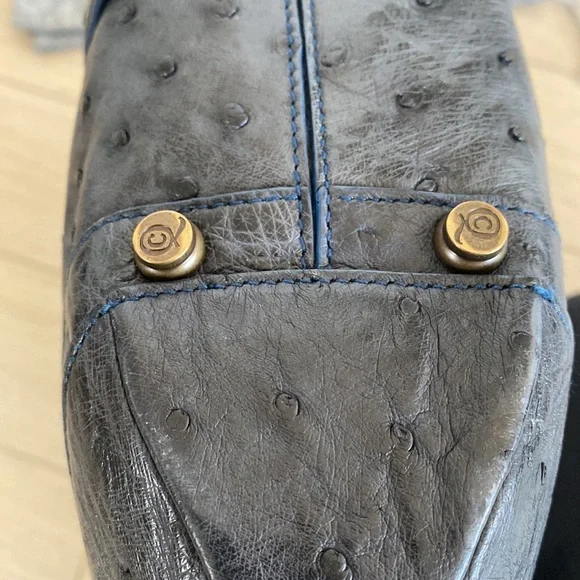 Alexander McQueen blue Novak bag - exotic ostrich leather - Picture 4 of 9